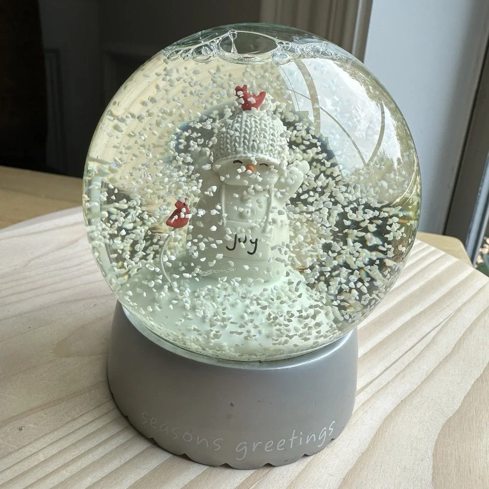 Department 56 Snowman Snow Globe 4.5 Inch Joy Seasons Greetings Enesco‎ 2009